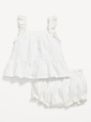 Sleeveless Ruffle-Trim Top and Bloomers Set for Baby | Old Navy (US)