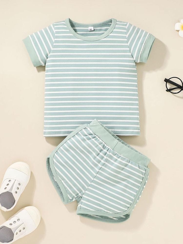 Baby Boy Striped Tee & Shorts | SHEIN