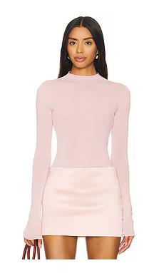 Camila Coelho Pauline Mock Neck Sweater in Light Pink from Revolve.com | Revolve Clothing (Global)