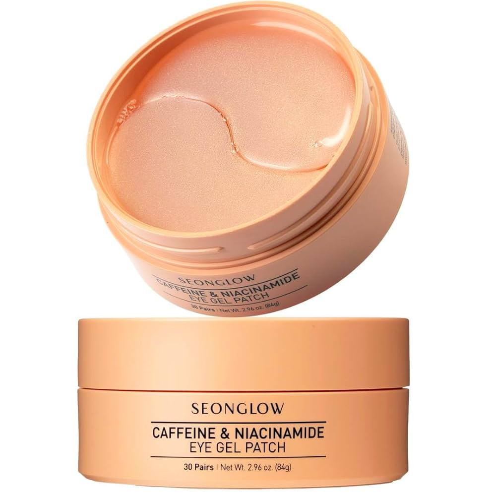 Caffeine Under Eye Patches: 30 Pairs Korean Hydrogel Eye Masks for Dark Circles Puffiness Relief ... | Amazon (US)