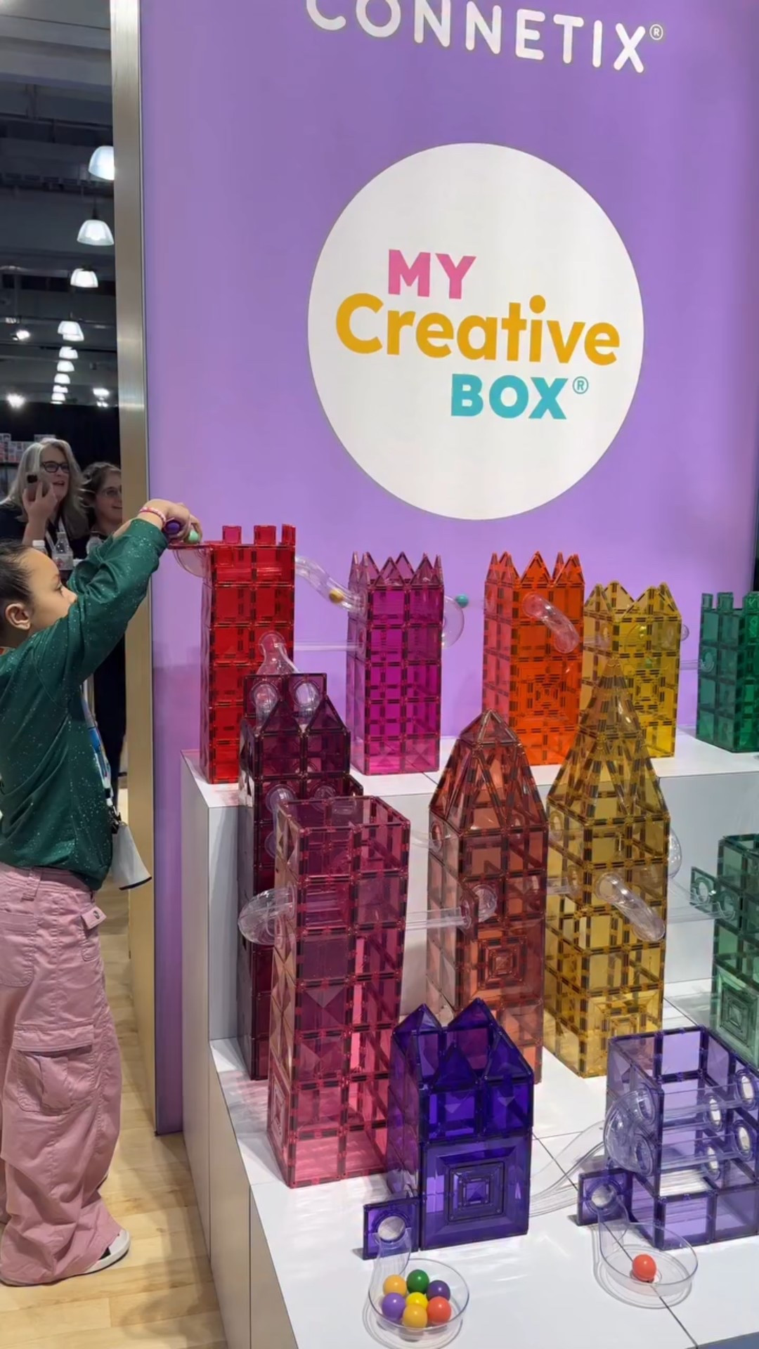 Sofi had so much fun exploring the Connetix booth and checking out their already-built marble run! Watching the marbles twist, turn, and race through the colorful magnetic tile design was such a cool experience. She loved seeing how all the pieces connected to create one epic build — the creativity and engineering behind it were amazing.





#LTKmomlife #LTKKids #LTKvlog