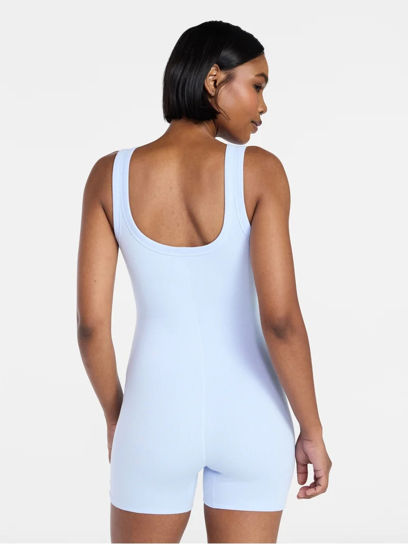 No Boundaries Cotton Stretch Ribbed Cozy Romper, Women's XS-XXXL | Walmart (US)