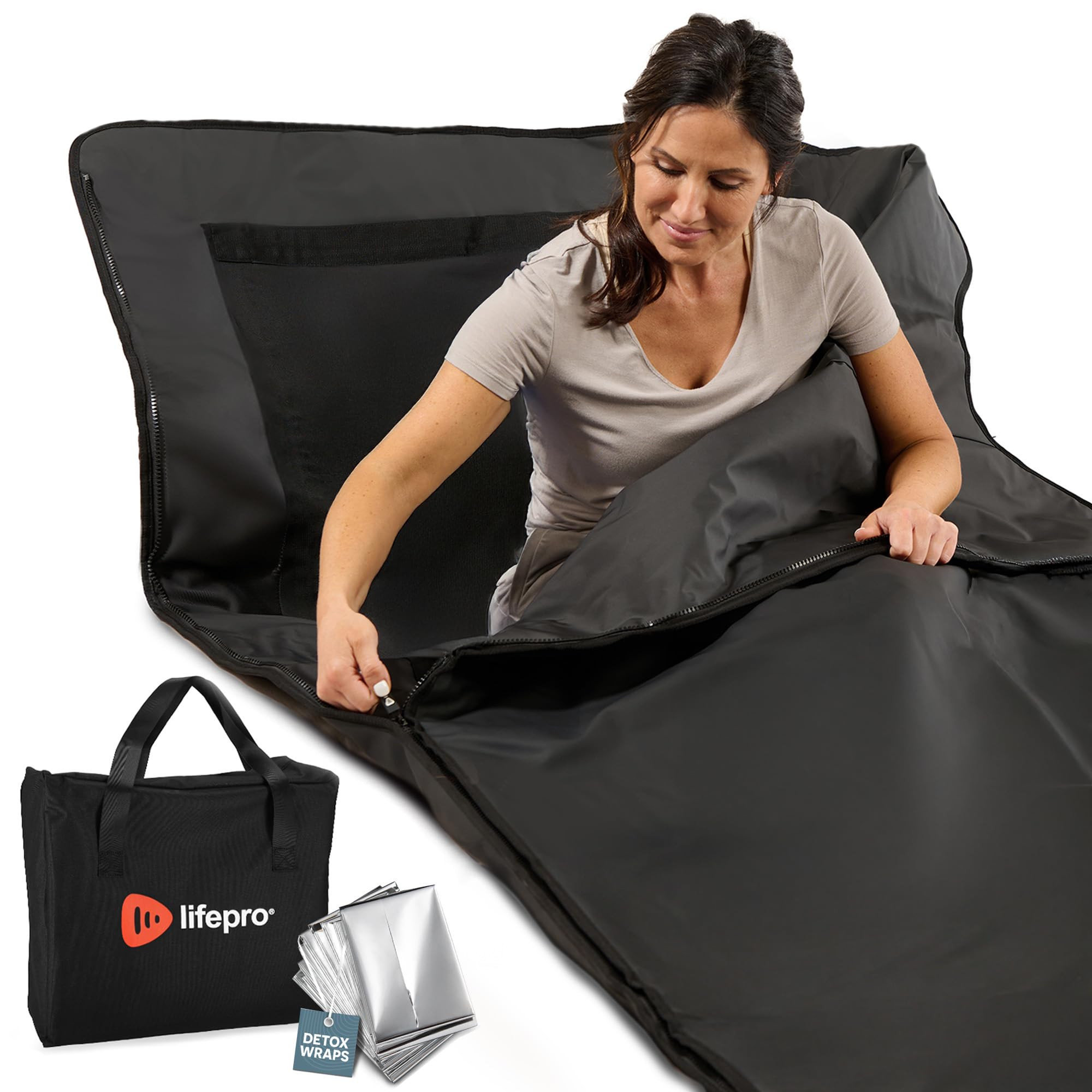 Lifepro Infrared Sauna Blanket for Detox & Relaxation – Low EMF Carbon Fiber Heating, 9 Temp Le... | Amazon (US)