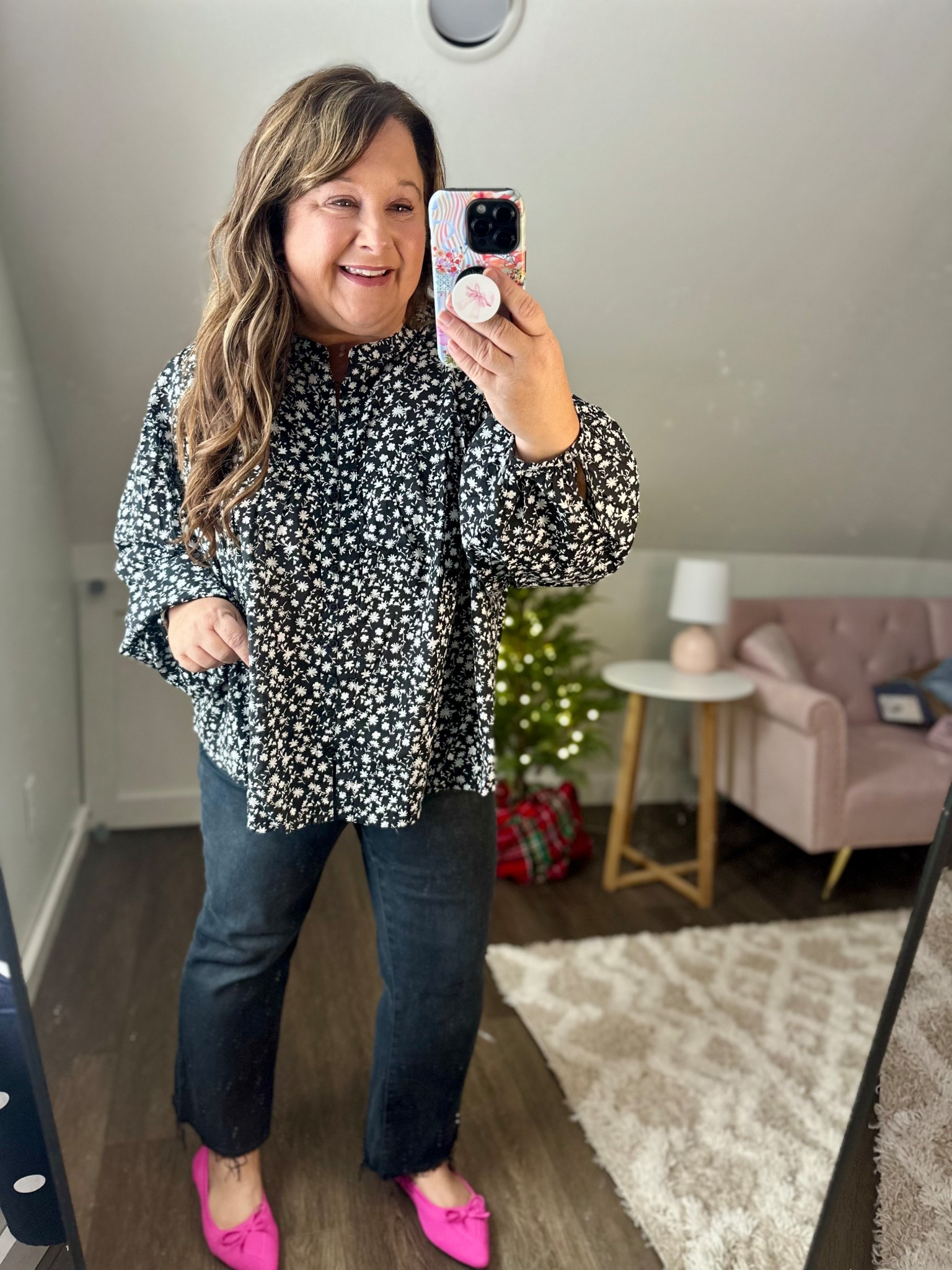 This pretty blouse is perfect for a day at the office or lunch with the girls. If in between, I do suggest sizing down. 