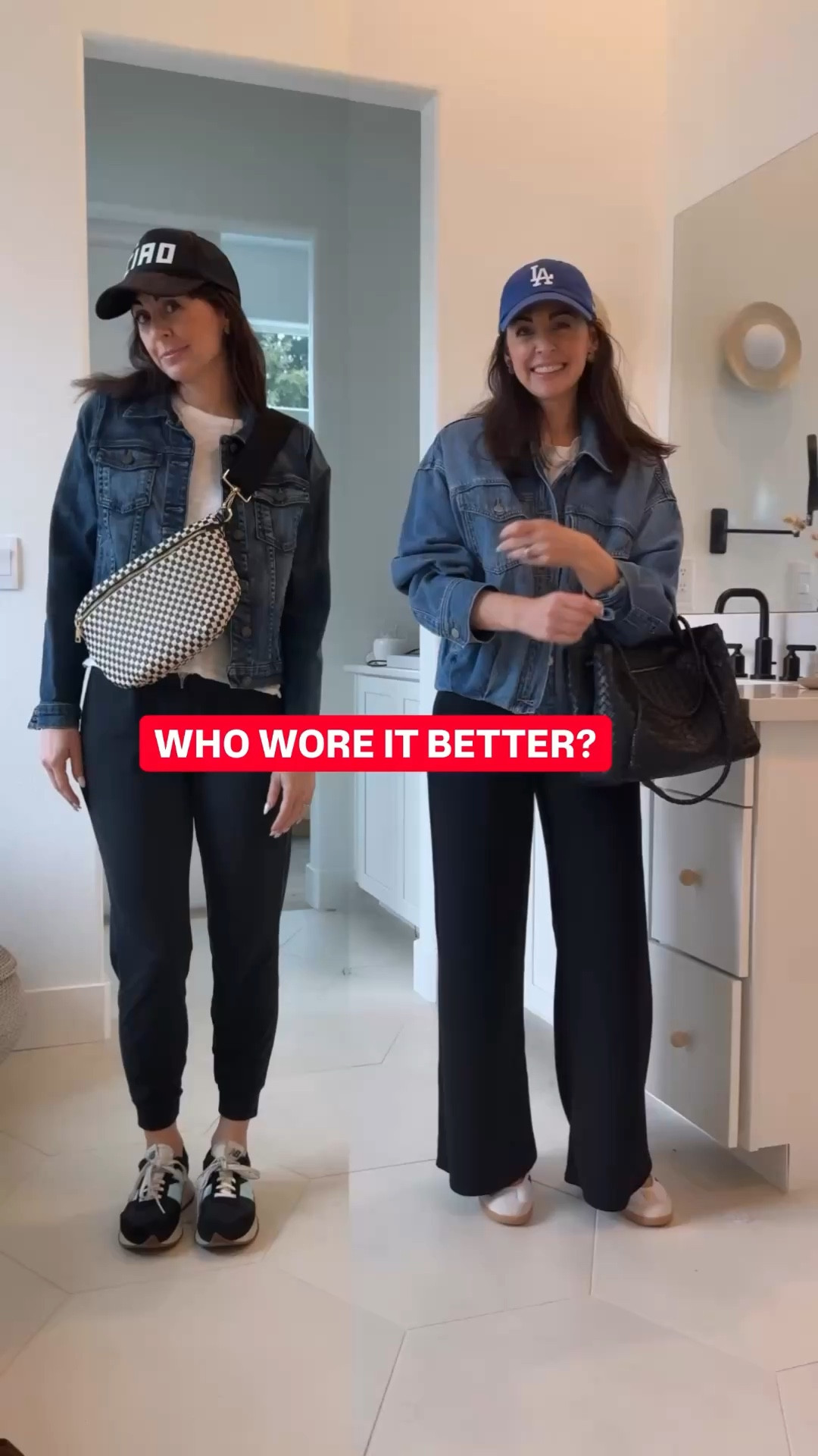 I updated my mom uniform:

cropped joggers ➡️ wide leg
Chunky trainers ➡️ Low profile sneakers 
Crewneck ➡️ short relaxed tee
Trucker hat ➡️ classic cap
Belt Bag ➡️ Handbag

Use promo code JENNIFERXSPANX  @Spanx and 15JEN @Pistola Denim 

I’m 5’4” and wearing and xs in everything and a regular length in these pants 

#LTKOver40 #LTKmomlife #LTKdayinmylife