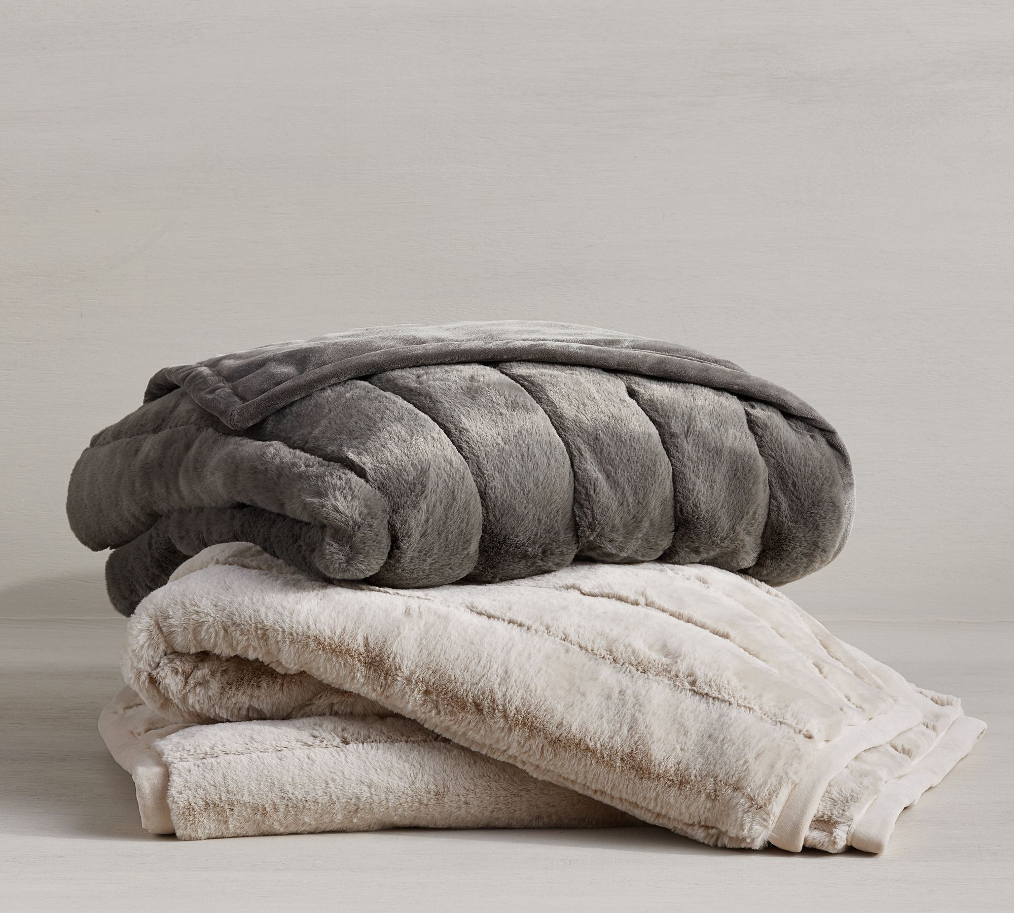 Faux Fur Channel Throw | Pottery Barn (US)