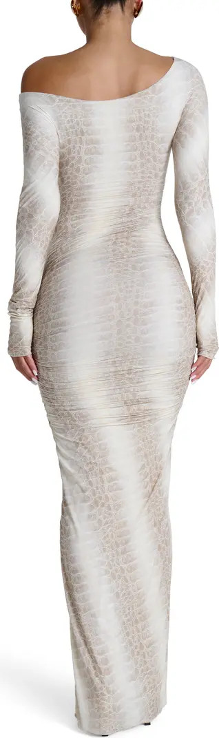 Ruched Off the Shoulder Long Sleeve Maxi Dress | Nordstrom