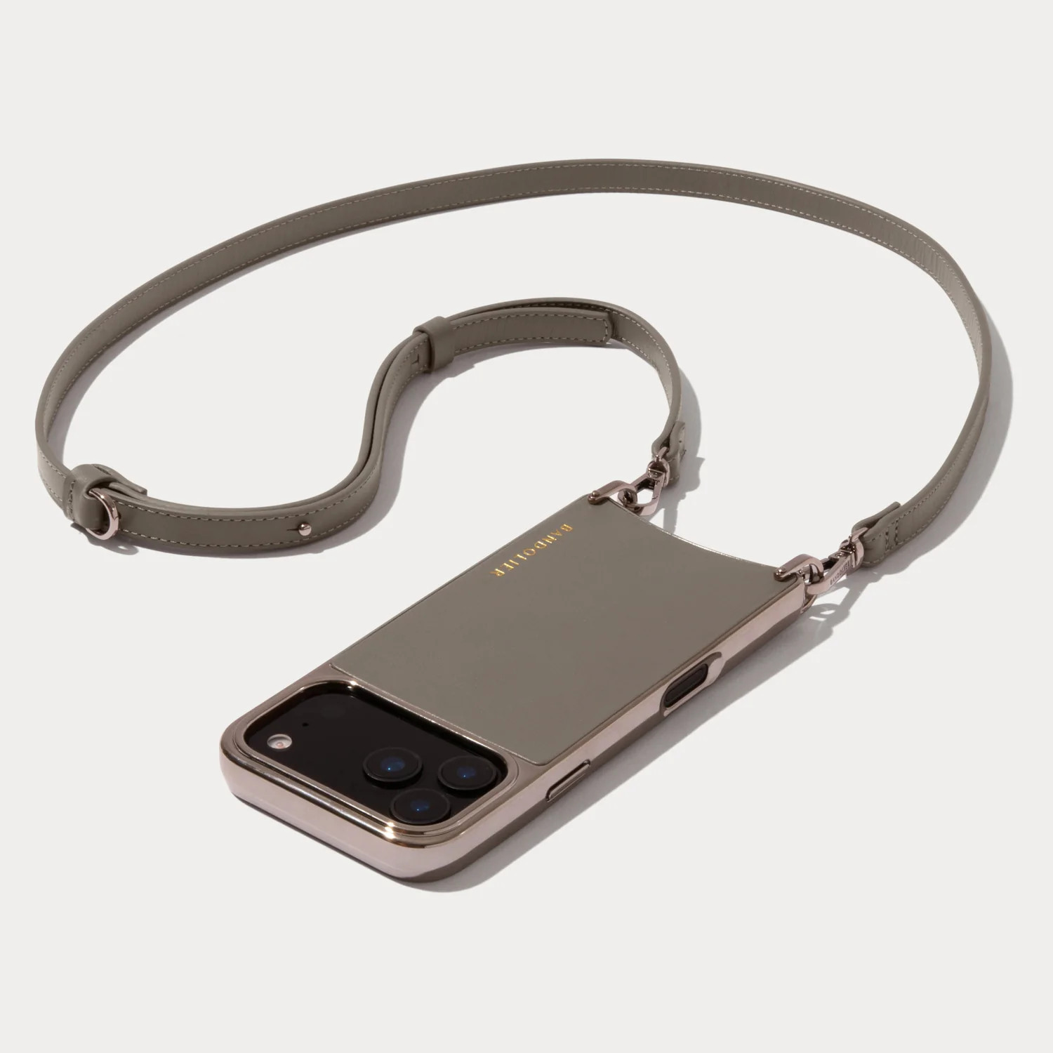 Rayna Chrome Crossbody Phone Case - Warm Gray/Antique Silver | Bandolier
