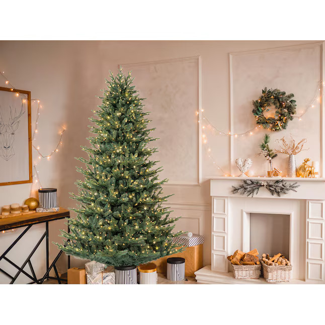 GE 7.5-ft Montana Fir Pre-lit Artificial Christmas Tree with White LED Lights | Lowe's