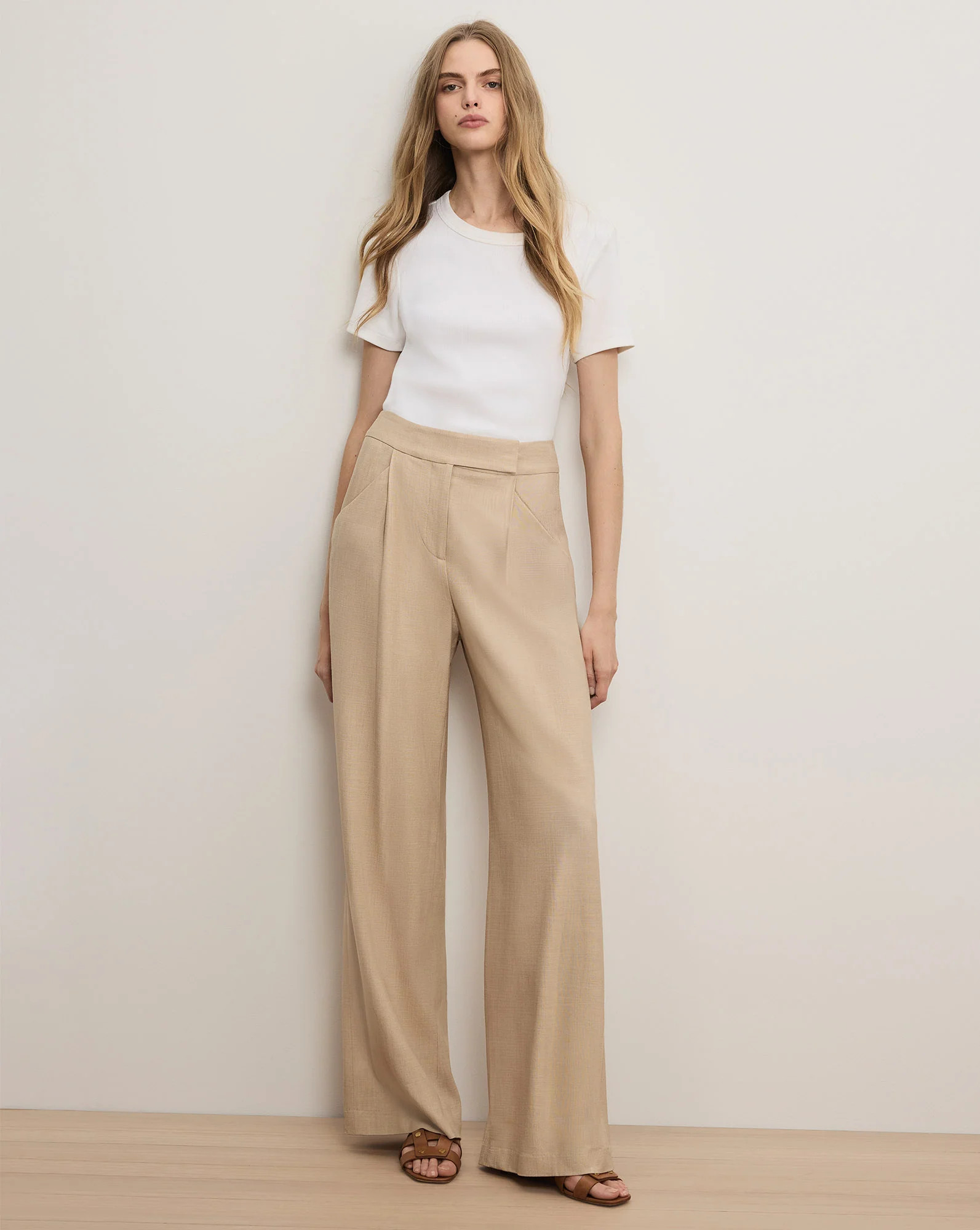 Marbeau Trouser Pant in Stone Khaki | Veronica Beard | Veronica Beard