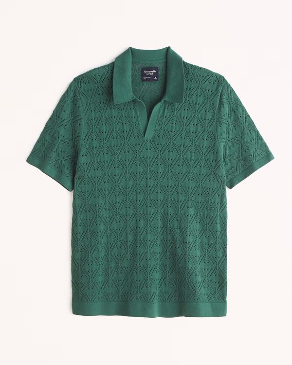 Striped Johnny Collar Sweater Polo | Abercrombie & Fitch (US)