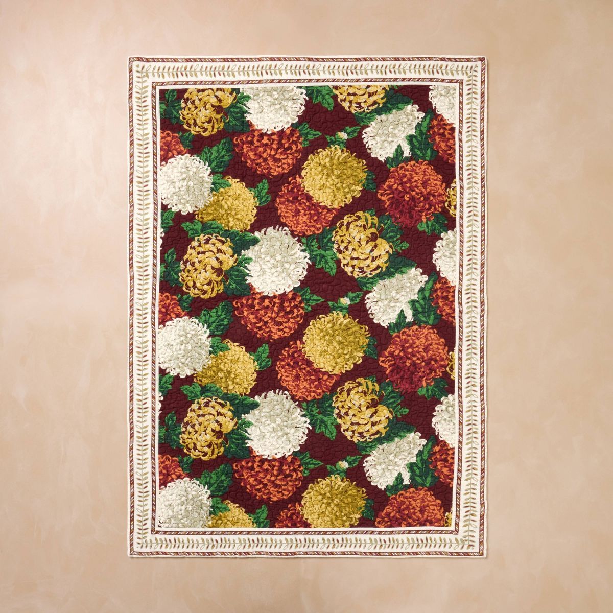 50"x70" Quilted Throw Blanket Fall Mums - John Derian for Target | Target