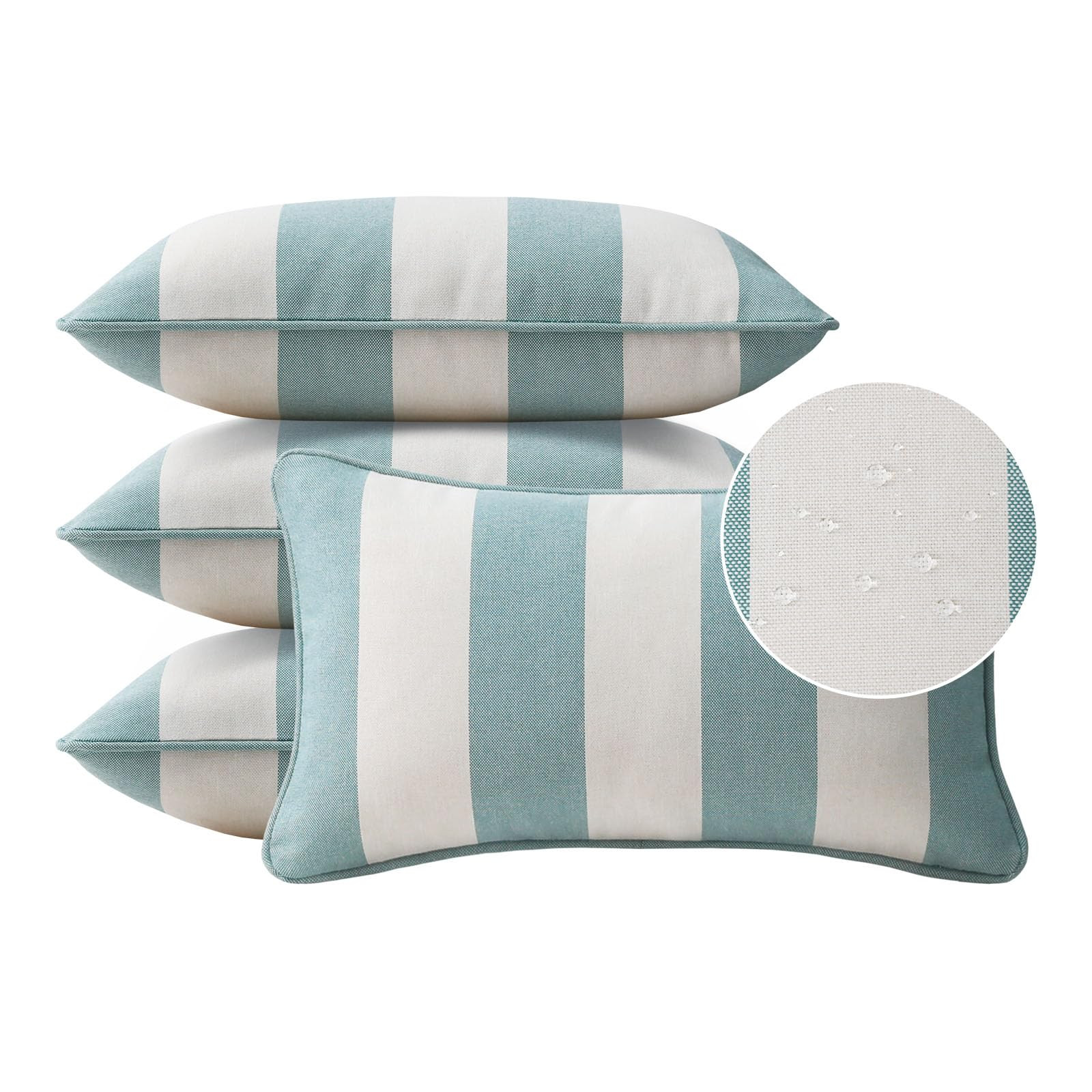 Decorative Outdoor Indoor Lumbar Pillows, Set of 4 Waterproof Throw Pillows with Inserts, 20" x12... | Amazon (US)