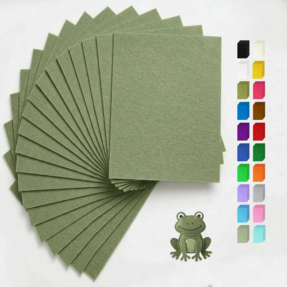 Sage Green Felt Fabric Sheets Stiff 20 Pcs 8" X 12", 1mm Thick Assorted Color Sewing Crafts Felt ... | Amazon (US)