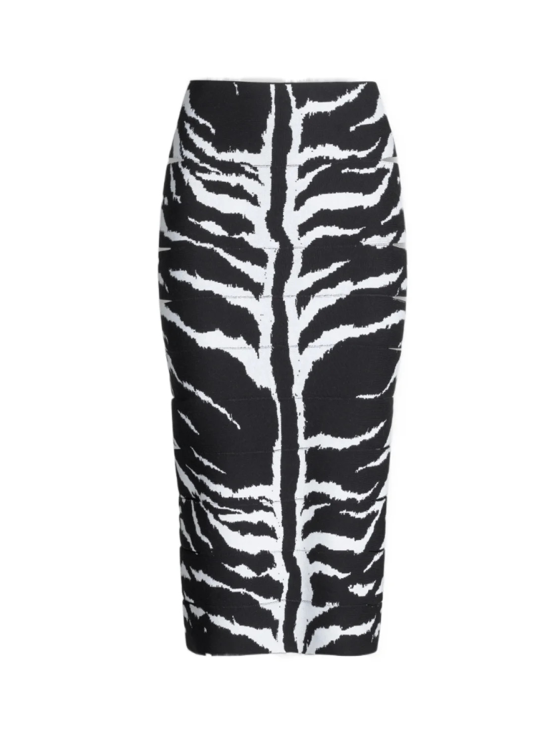 Alaa Zebra-Jacquard Cut-Out Detailed Midi Skirt | Senser US