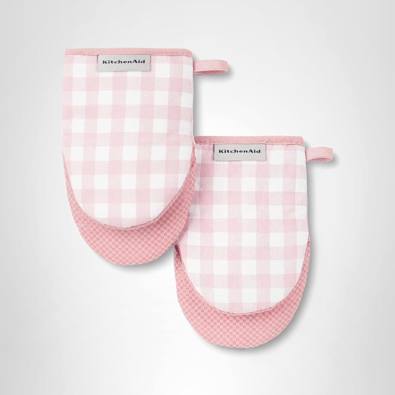 KitchenAid Gingham Mini Oven Mitt 2-Pack Set, Dried Rose, 5.5"x8" | Amazon (US)