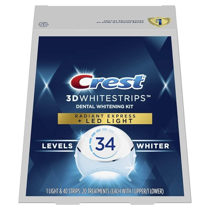 Crest 3D Whitestrips, Radiant Express with LED Accelerator Light, Teeth Whitening Strip Kit, 40 S... | Amazon (US)