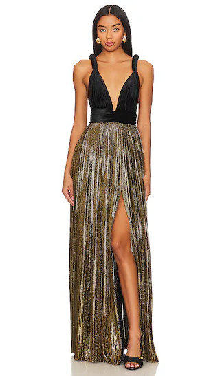 Goddess Gown in Gold & Black | Revolve Clothing (Global)
