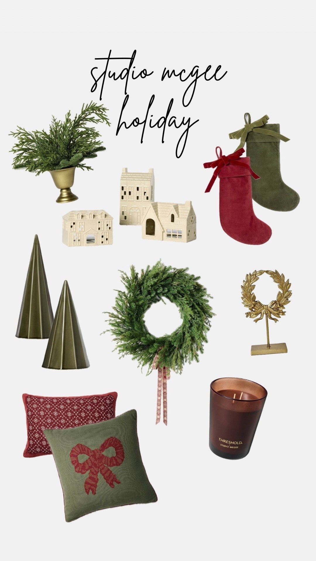 Studio McGee holiday favorites! Love the cozy details- Velvet fabrics with ribbons and bows.