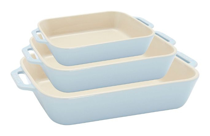 Staub Stoneware 3-pc, Rectangular Baking Dish Set, light blue | The ZWILLING Group Cutlery & Cookware