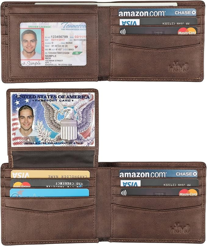 Wallet for Men-Genuine Leather RFID Blocking Bifold Stylish Wallet With 2 ID Window | Amazon (US)