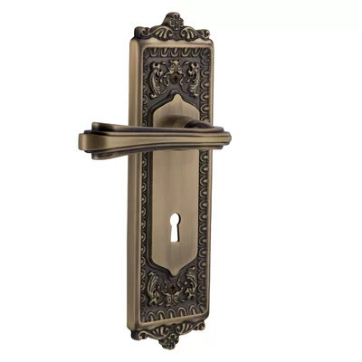 Egg & Dart Plate Single Dummy with Decorative Keyhole and Fleur Lever | Wayfair North America