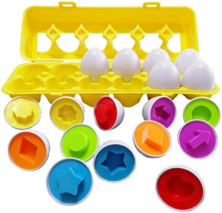 J-hong Matching Eggs 12 pcs Set Easter Eggs - Educational Color & Shape Recognition Sortere Skill... | Amazon (US)