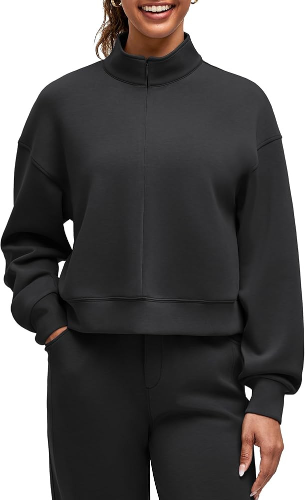 G4Free Smoofit Modal Soft Women's Half-Zip Pullover Mock Neck Long Sleeve Sweatshirts with Side S... | Amazon (US)