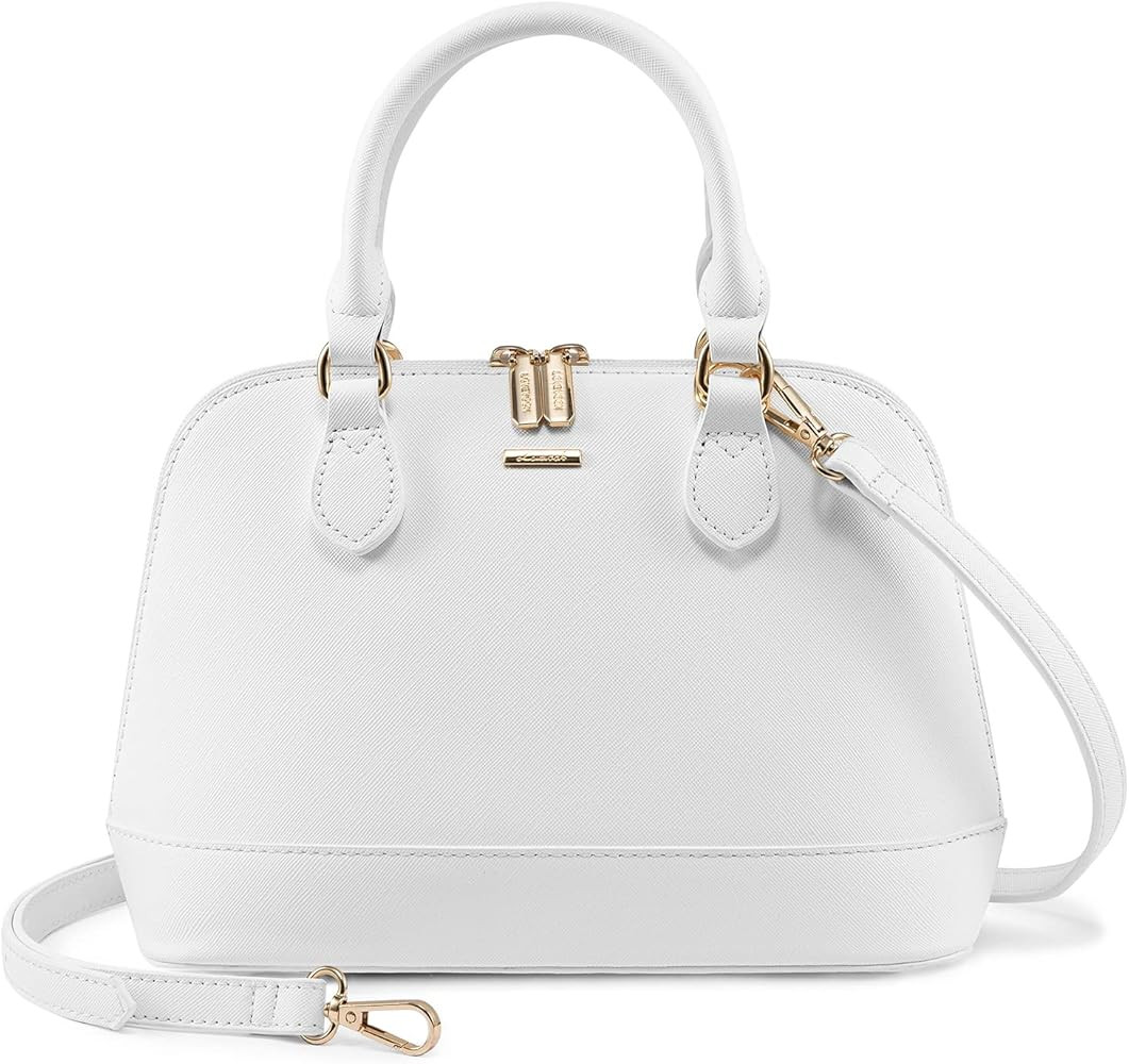 Small Crossbody Bags for Women Classic Double Zip Top Handle Dome Satchel Bag Shoulder Purse | Amazon (US)