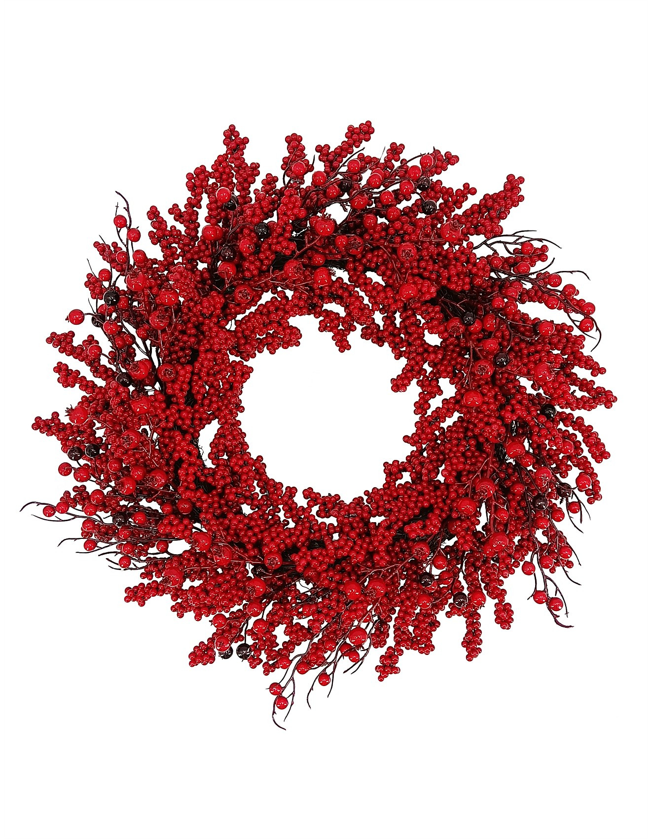 60cm Red Berry Christmas Wreath | David Jones (Australia & New Zealand)