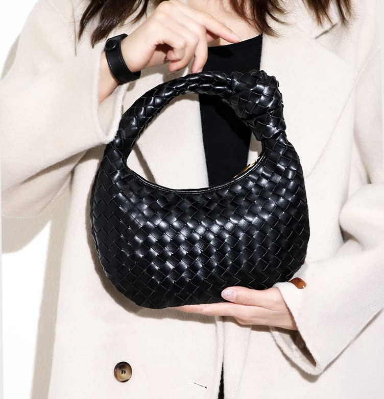 Dyalsa Woven Bag for Women, Vegan Leather Tote Bag Cute Clutch Bag Knotted Casual Dumpling Pouch ... | Amazon (US)