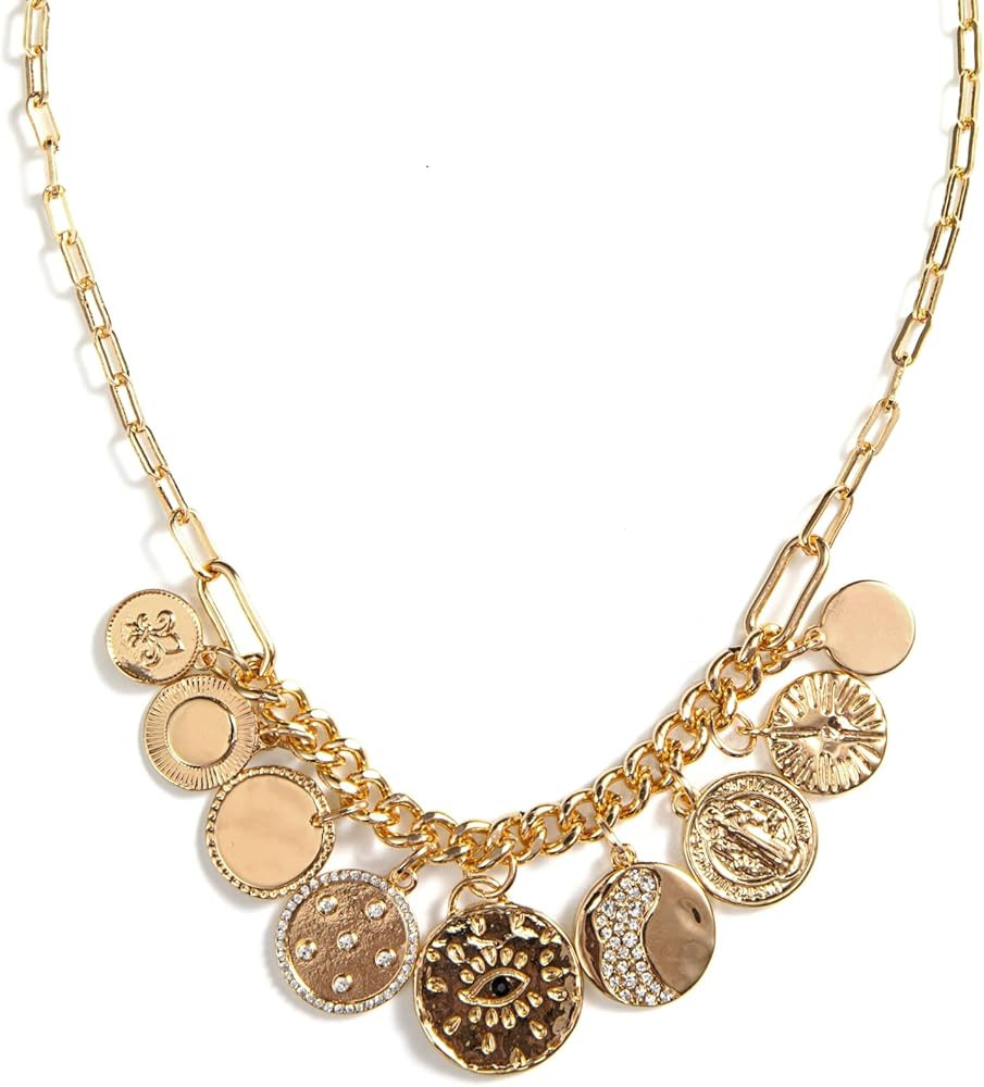 Paperclip Necklace Gold Protection Necklace, Handmade Evil Eye Jewelry For Women, Hamsa Hand Naza... | Amazon (US)