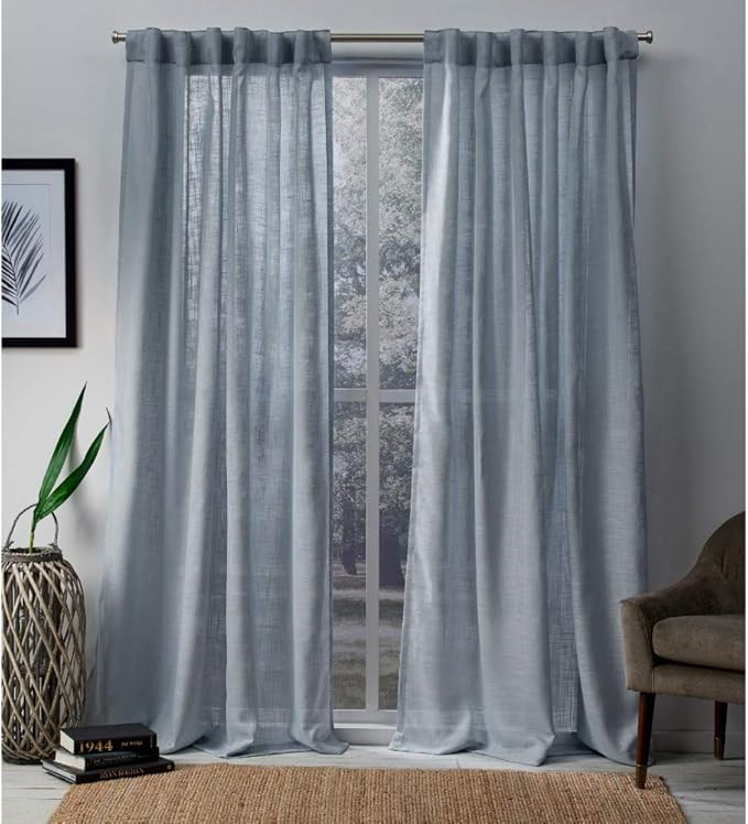 Exclusive Home Curtains Bella Window Curtain Panel Pair with Hidden Tab Top, 54x84, Melrose Blue,... | Amazon (US)