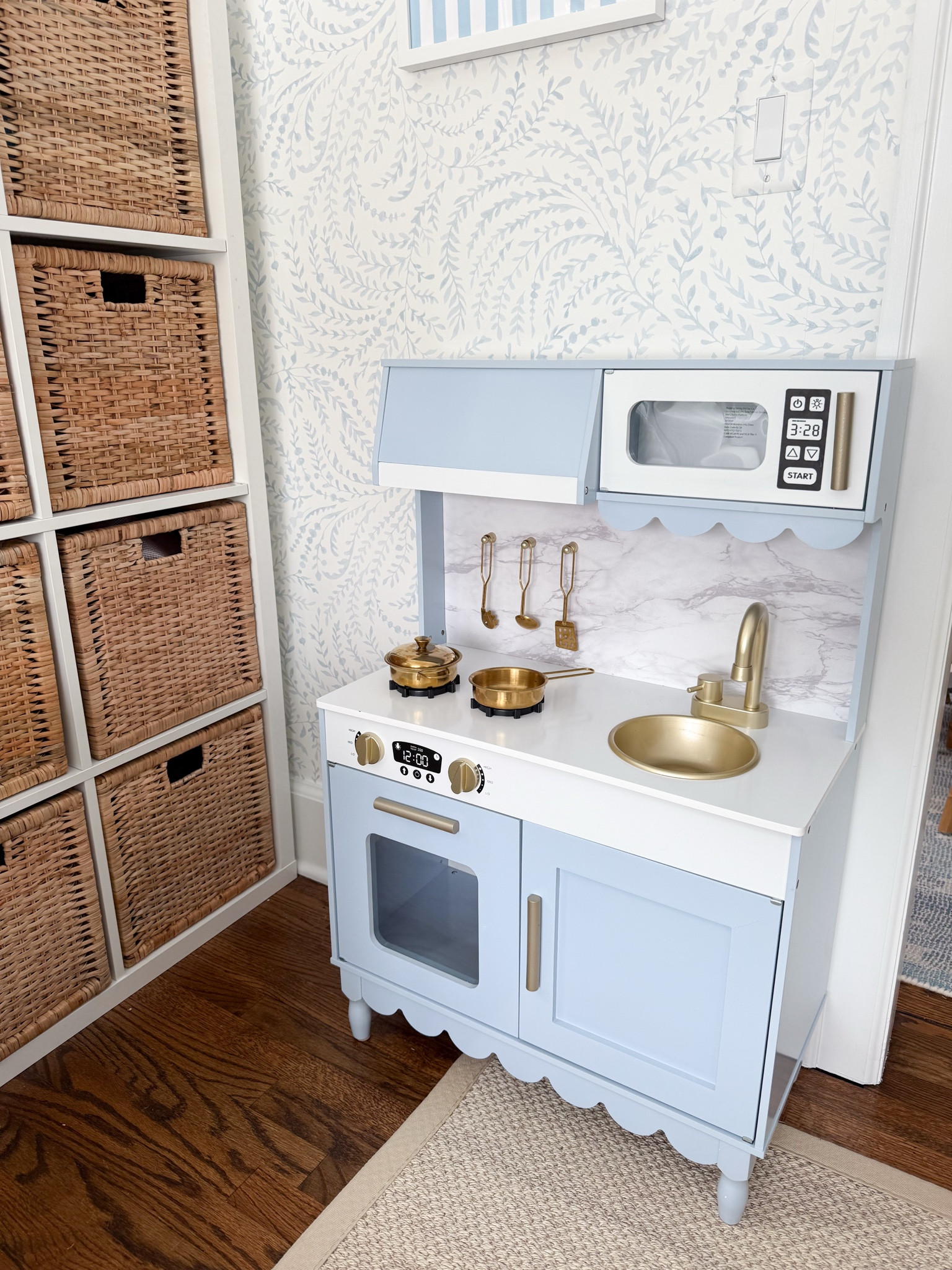 Light blue scallop play kitchen that I am equally obsessed with as my toddler 

#LTKFindsUnder100 #LTKKids #LTKHome