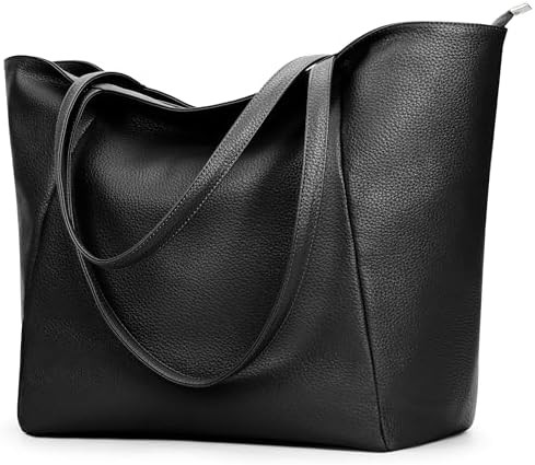 KALIDI Large Tote Bag Vegan Leather Casual Zipper Work Bag Weekender Hobo for Women 23L Oversize ... | Amazon (US)
