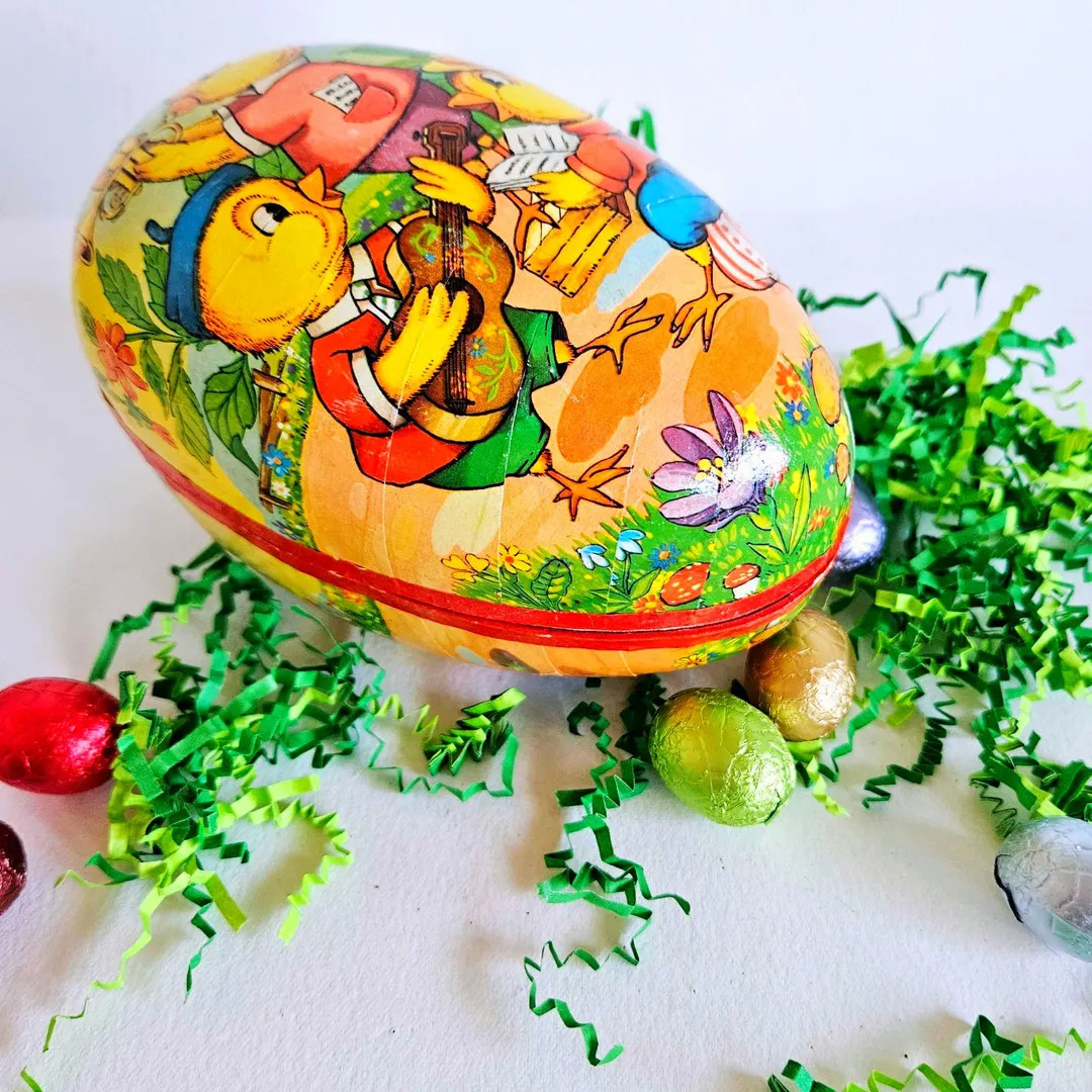 German Paper Mache Easter Egg Vintage - Etsy | Etsy (US)