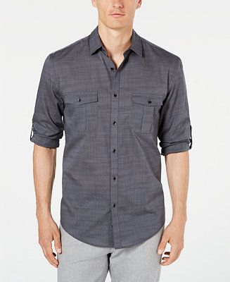 Alfani Men's Warren Long Sleeve Shirt, Created for Macy's & Reviews - Casual Button-Down Shirts -... | Macys (US)