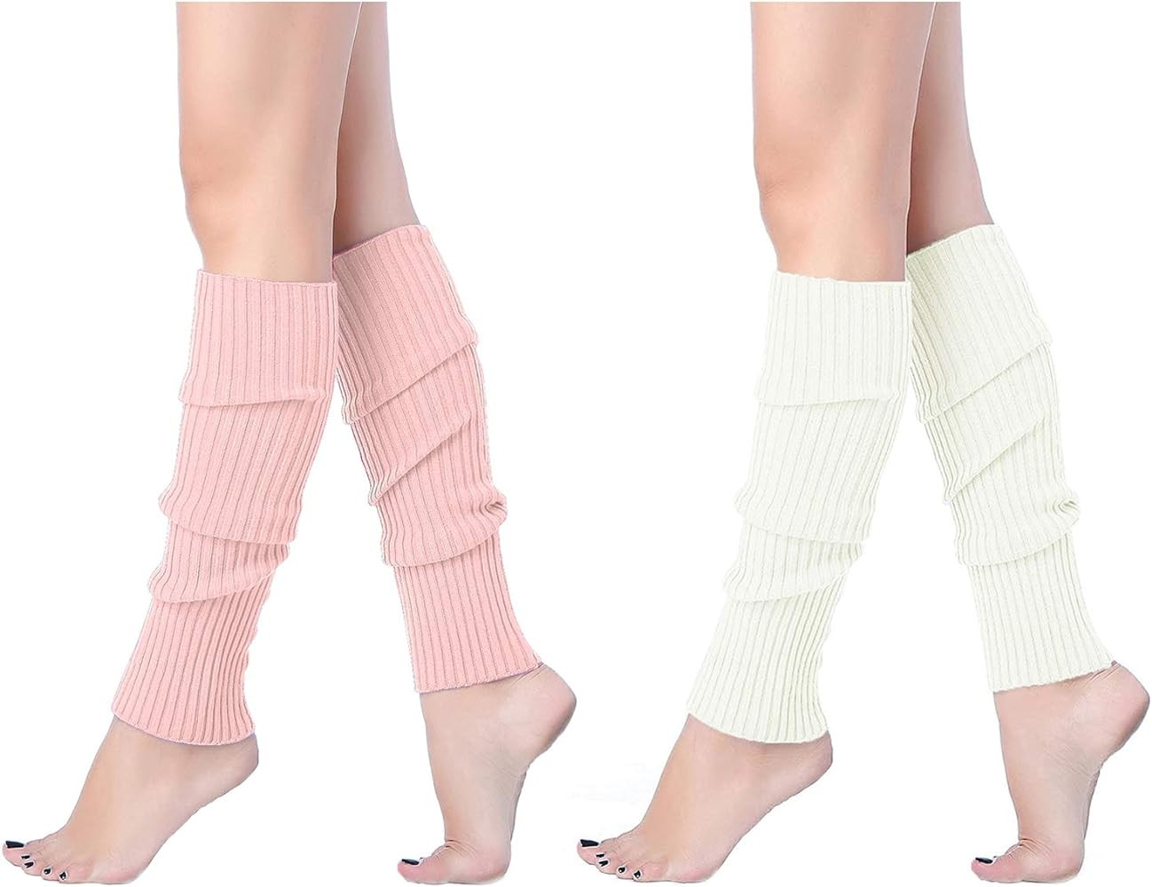 v28 Women Juniors Neon Ribbed Leg Warmers for 80s Eighty's Party Sports Yoga | Amazon (US)