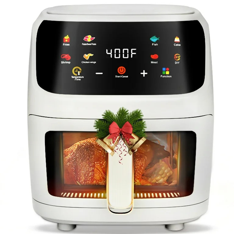 Bluebow Air Fryer Large 7.5QT, 8-in-1 Digital Touchscreen, Visible Cooking Window, 1700W, White -... | Walmart (US)