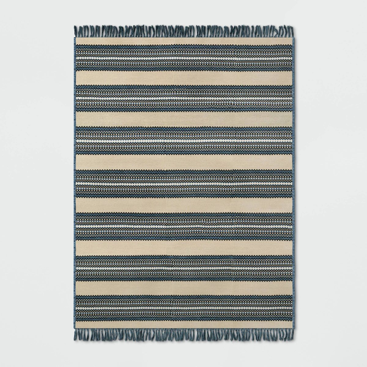 7' x 10' Stripe Outdoor Rug Blue/Beige - Threshold™ | Target