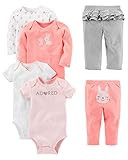 Simple Joys by Carter's Baby Girls' 6-Piece Bodysuits (Short and Long Sleeve) and Pants Set | Amazon (US)