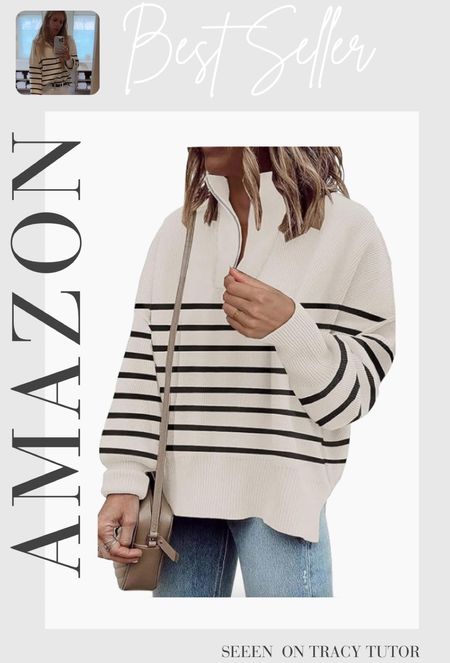 Amazon Best Seller: Striped Sweater Seen on Tracy Tutor 