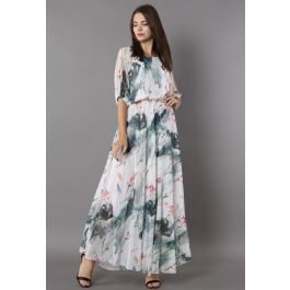 Paint in Grace Watercolor Maxi Dress | Chicwish