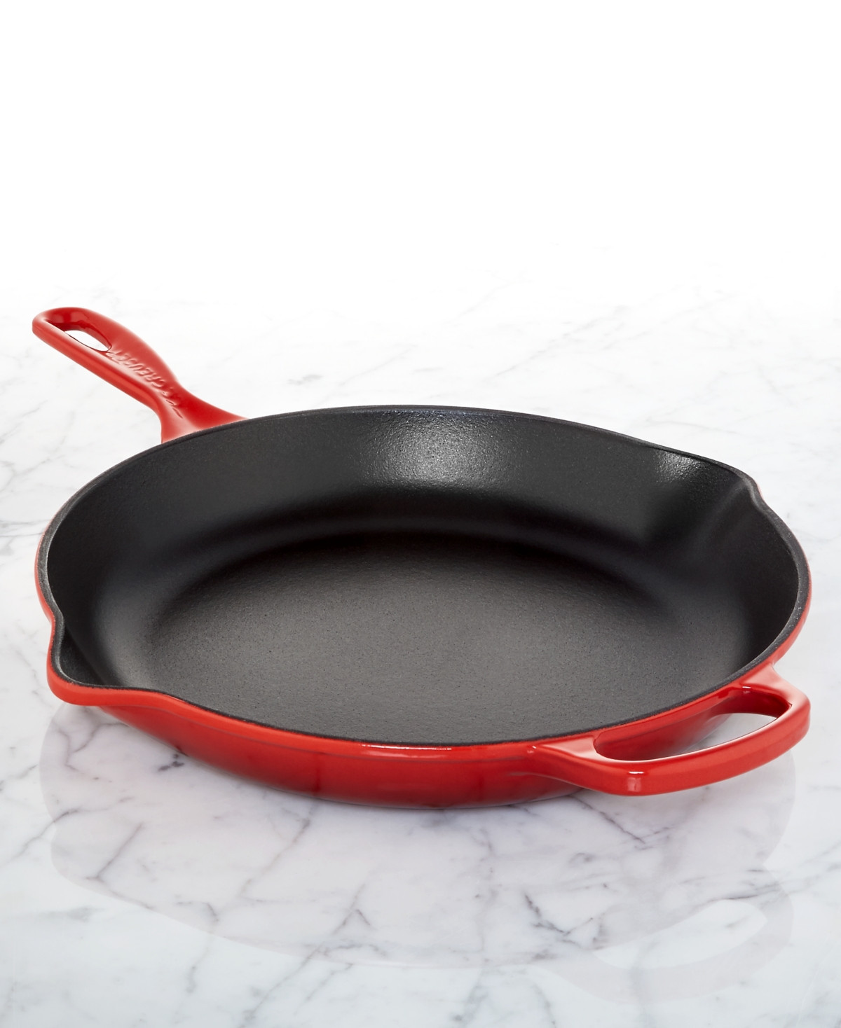 Le Creuset Enameled Cast Iron Skillet with Helper Handle, 11.75" - Cerise | Macy's