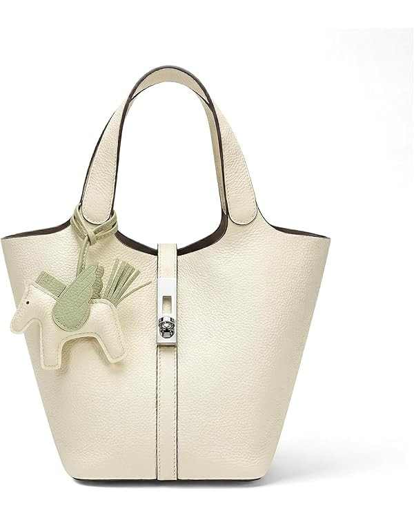 Tote Bag for Women Vegan Leather Bucket Purse for Women Top Handle Handbag Shoulder Bag with Deta... | Amazon (US)