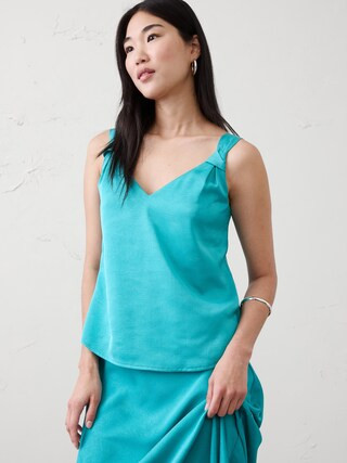 Knotted V-Neck Top | Banana Republic Factory