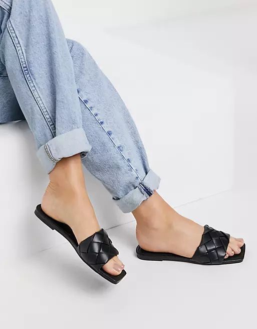 RAID Eleah plaited flat sandals in black | ASOS (Global)