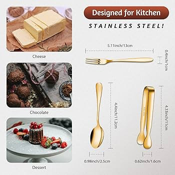 Cunhill 24 Pcs Charcuterie Accessories Mini Cocktail Tongs Small Serving Spoons and Appetizer For... | Amazon (US)