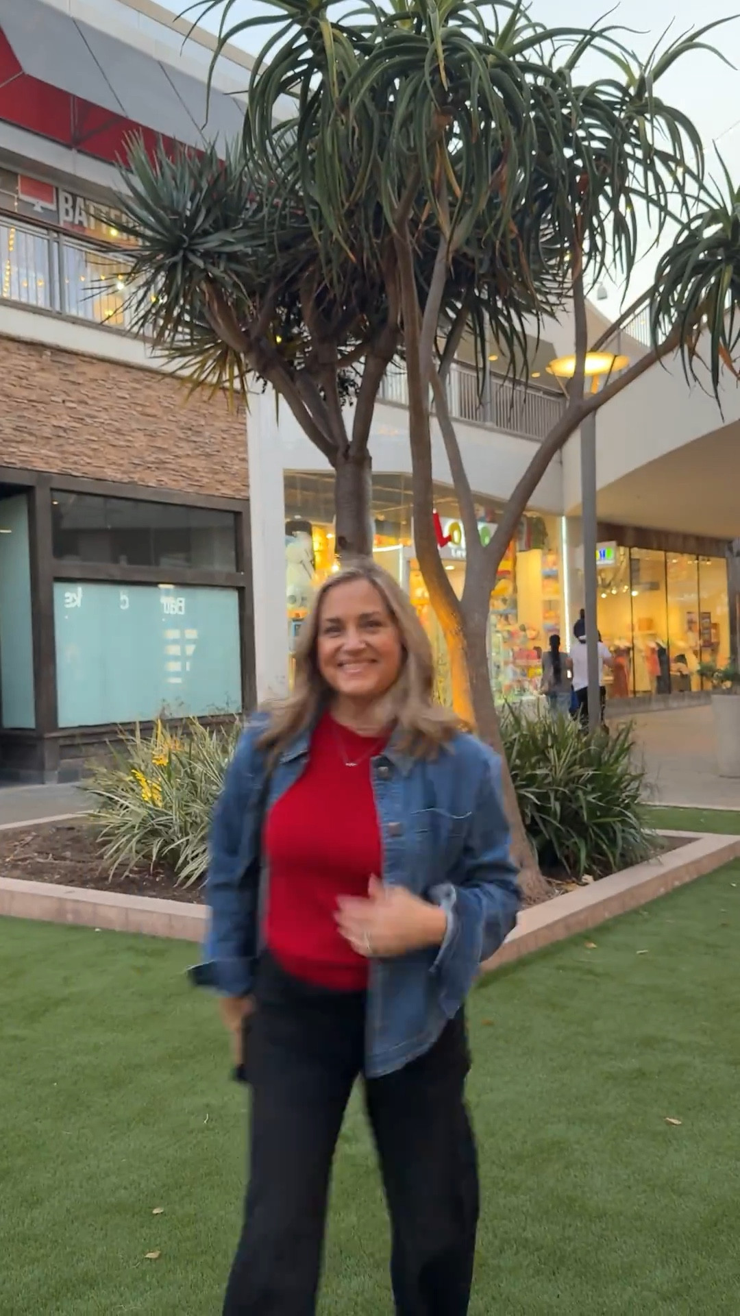 Favorite jeans in  black. Red cashmere short sleeve sweater & denim jacket  

#LTKspringtrends #LTKspring #LTKOver40