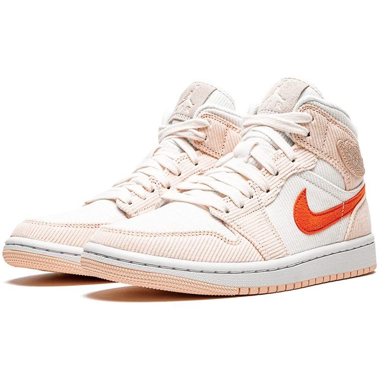 Nike Womens WMNS Air Jordan 1 Mid Se Corduroy, Sail/Orange/Orange Quartz, 5W - Walmart.com | Walmart (US)